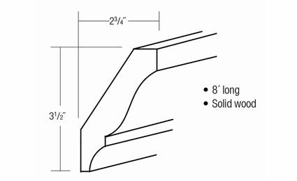 Essex Driftwood LCM8: Large Crown Molding: RTA Kitchen Cabinets