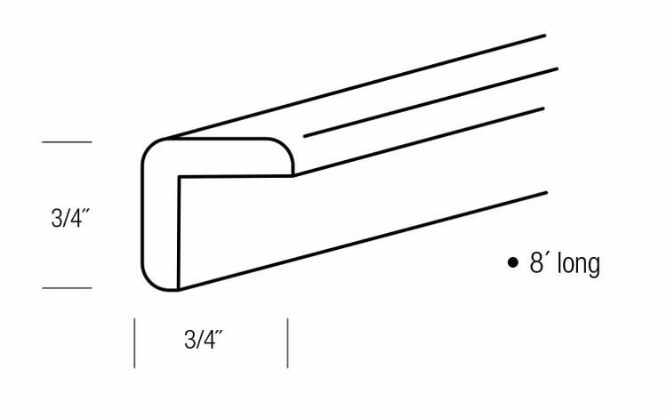 Essex Driftwood OM8: Outside Corner Molding: RTA Kitchen Cabinets