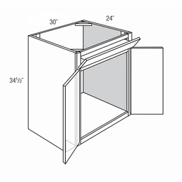 Essex Driftwood SB30B-1TILT: Sink Base Cabinet With Tilt-Out Tray: RTA Kitchen Cabinets