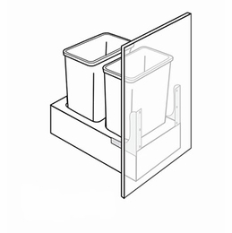 Essex Driftwood SFTTRASHPO18: Trash Bin Pull Out With Soft Close: RTA Kitchen Cabinets