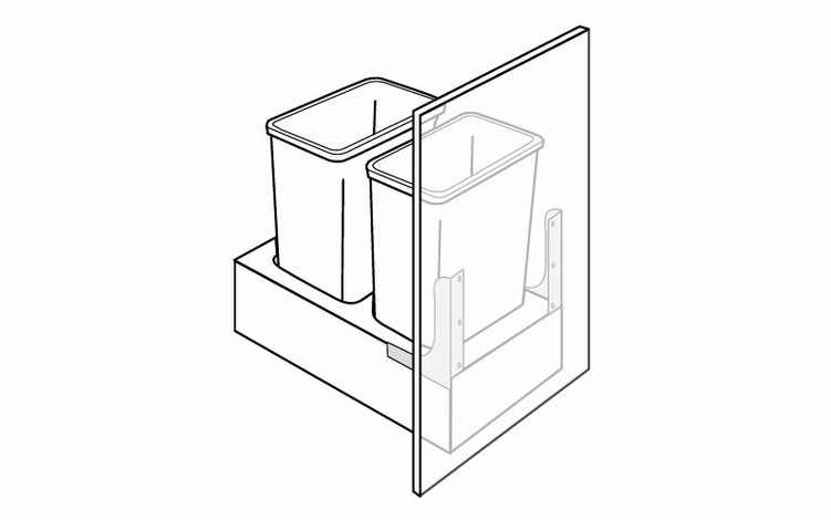 Essex Driftwood SFTTRASHPO21: Trash Bin Pull Out With Soft Close: RTA Kitchen Cabinets