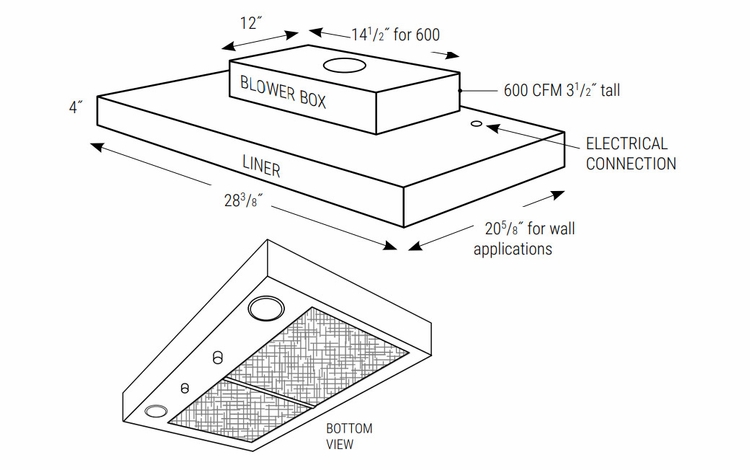Essex Driftwood SLB30: S Liner With Blower: RTA Kitchen Cabinets