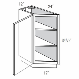 Essex Driftwood TB12-L: Left Transition Base Cabinet: RTA Kitchen Cabinets
