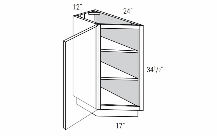 Essex Driftwood TB12-R: Right Transition Base Cabinet: RTA Kitchen Cabinets