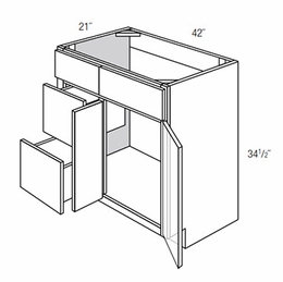 Essex Driftwood V4221D-L: Left Drawer Bathroom Vanity Cabinet: RTA Kitchen Cabinets