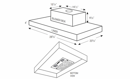Essex Driftwood VLB30: V Liner With Blower: RTA Kitchen Cabinets