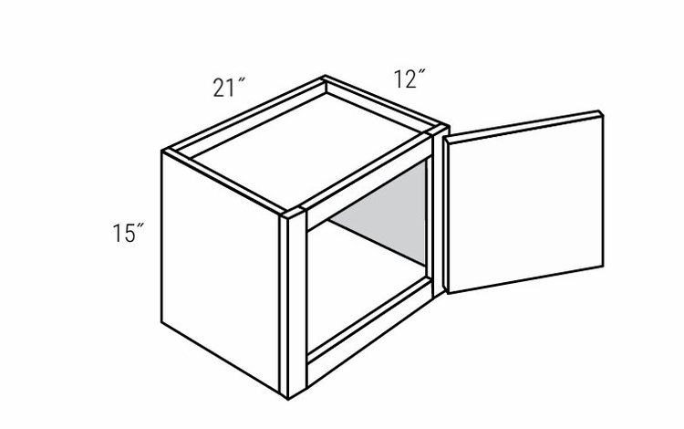 Essex Driftwood W2115: 1 Door Stackable Wall Cabinet: RTA Kitchen Cabinets