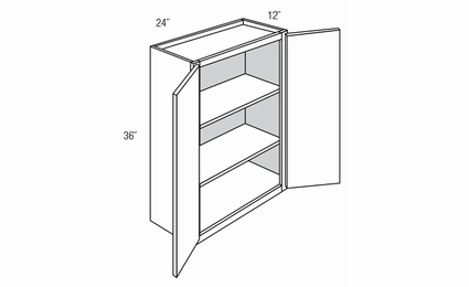Essex Driftwood W2436B: Double Door Wall Cabinet: RTA Kitchen Cabinets