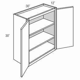 Essex Driftwood W3030B: Double Door Wall Cabinet: RTA Kitchen Cabinets