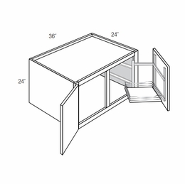 Essex Driftwood W362424APPPULL: Wall Refrigerator Cabinet With Pull Out Shelf: RTA Kitchen Cabinets