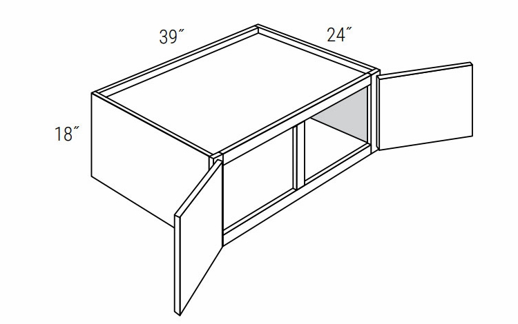 Essex Driftwood W391824: Wall Refrigerator Cabinet: RTA Kitchen Cabinets