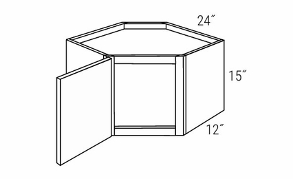 Essex Driftwood WDC2415: Wall Diagonal Corner Cabinet: RTA Kitchen Cabinets