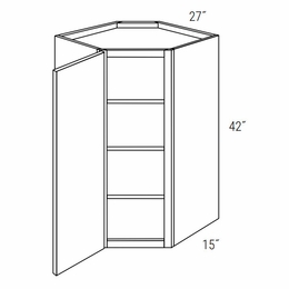 Essex Driftwood WDC2742: Wall Diagonal Corner Cabinet: RTA Kitchen Cabinets