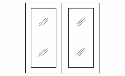 Essex Truffle W3042BGD: Clear Glass Doors For Double-Door Cabinets: RTA Kitchen Cabinets