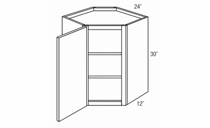 Essex Truffle WDC2430: Wall Diagonal Corner Cabinet: RTA Kitchen Cabinets