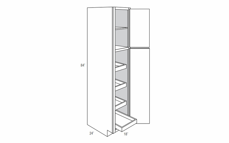 Essex Truffle WP1884SCRT: Tall Cabinets With Soft-Close Rollouts: RTA Kitchen Cabinets