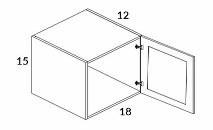 Fashion Ocean 1518: Single Door Wall Cabinet: Assembled Kitchen Cabinets