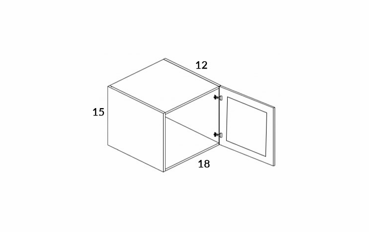 Fashion Ocean 1518: Single Door Wall Cabinet: Assembled Kitchen Cabinets