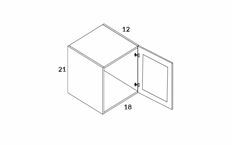 Fashion Ocean 2118: Single Door Wall Cabinet: Assembled Kitchen Cabinets