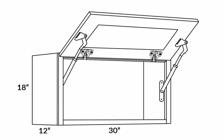 Fashion Ocean 3018-HD: Wall Cabinet With Horizontal Doors: Assembled Kitchen Cabinets