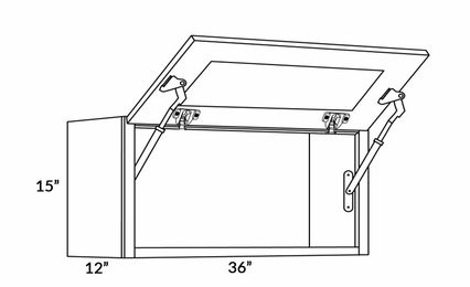 Fashion Ocean 3615-HD: Wall Cabinet With Horizontal Doors: Assembled Kitchen Cabinets
