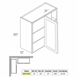 Fashion Ocean BLW27/3030: Blind Wall Cabinet: Assembled Kitchen Cabinets