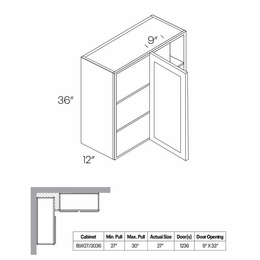 Fashion Ocean BLW27/3036: Blind Wall Cabinet: Assembled Kitchen Cabinets