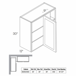 Fashion Ocean BLW36/3930: Blind Wall Cabinet: Assembled Kitchen Cabinets