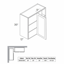 Fashion Ocean BLW36/3936: Blind Wall Cabinet: Assembled Kitchen Cabinets