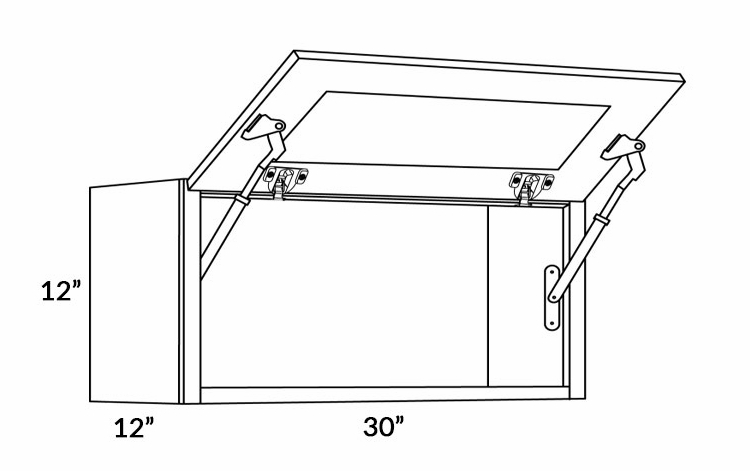 Fashion White 3012-HD: Wall Cabinet With Horizontal Doors: Assembled Kitchen Cabinets