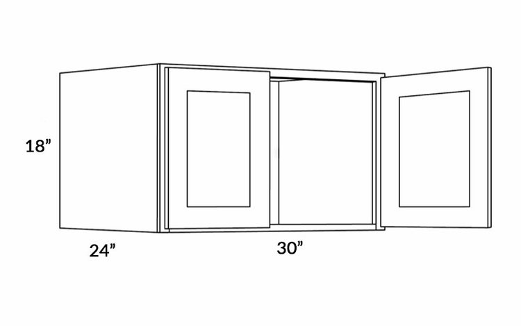 Fashion White 3018X24: 24" Deep Wall Cabinet: Assembled Kitchen Cabinets