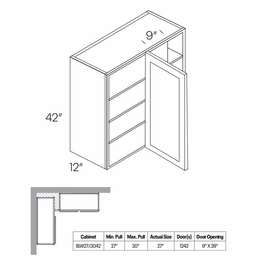 Fashion White BLW27/3042: Blind Wall Cabinet: Assembled Kitchen Cabinets
