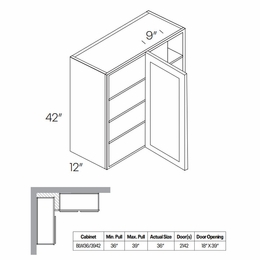 Fashion White BLW36/3942: Blind Wall Cabinet: Assembled Kitchen Cabinets
