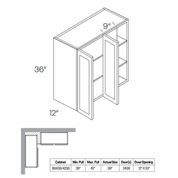 Fashion White BLW39/4236: Blind Wall Cabinet: Assembled Kitchen Cabinets