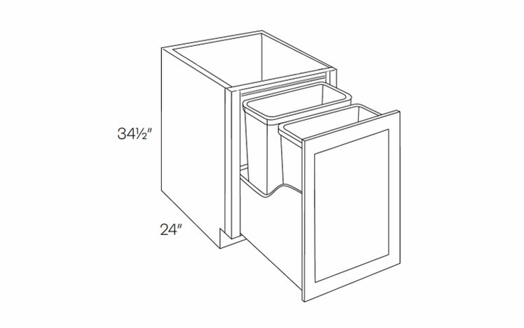 Fashion White BWBK18-FH: Full Height Wastebasket Base Cabinet: Assembled Kitchen Cabinets
