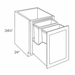 Fashion White BWBK18-FH: Full Height Wastebasket Base Cabinet: Assembled Kitchen Cabinets