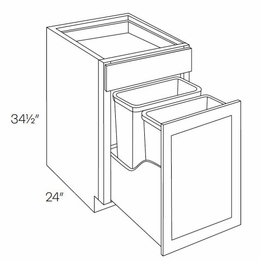 Fashion White BWBK18: Wastebasket Base Cabinet: Assembled Kitchen Cabinets