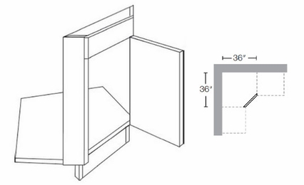 Fashion White CSFFL36: Diagonal Corner Sink Floor: Assembled Kitchen Cabinets