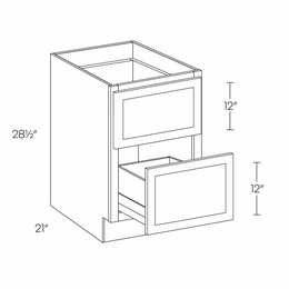 Fashion White DDC18X21: 21" Deep Desk Drawer Cabinet: Assembled Kitchen Cabinets