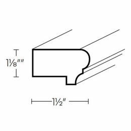 Fashion White LTRM1: 1" Light Rail Molding: Assembled Kitchen Cabinets