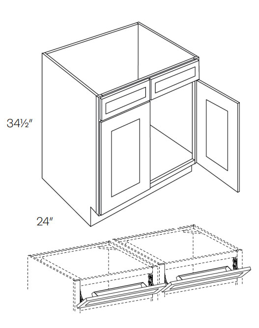 Fashion White SB39TOT Sink Base With TiltOut Tray Pre