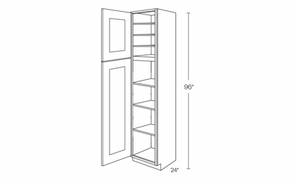 Fashion White UC1524X96L: Utility Cabinet With Door Hinged Left: Assembled Kitchen Cabinets