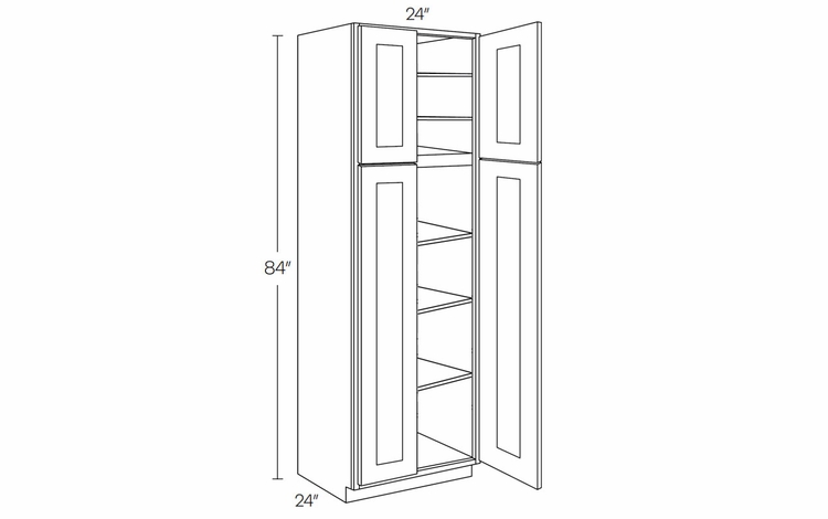 Fashion White UC2424X84: Utility Cabinet: Assembled Kitchen Cabinets