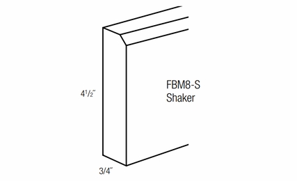 FBM8-S: Shaker Base Molding: Amesbury Mist RTA Kitchen Cabinet