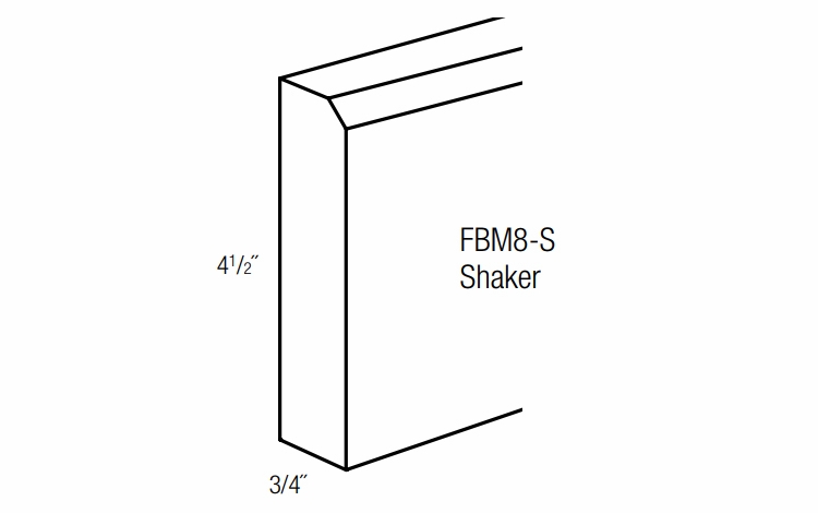 FBM8-S: Shaker Base Molding: Dover Lunar RTA Kitchen Cabinet