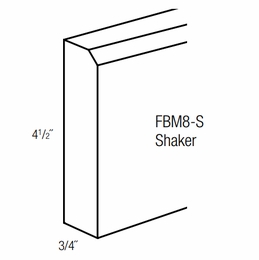 FBM8-S: Shaker Base Molding: Dover Lunar RTA Kitchen Cabinet