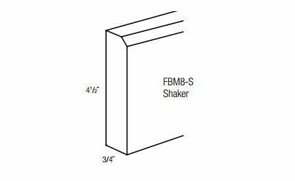 FBM8-S: Shaker Base Molding: Dover Norwich RTA Kitchen Cabinet