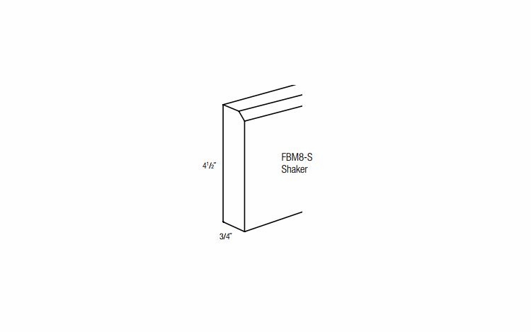 FBM8-S: Shaker Base Molding: Essex Norwich RTA Kitchen Cabinet