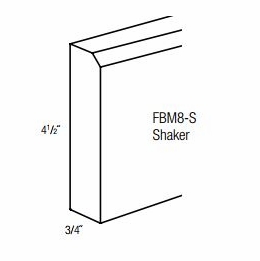 FBM8-S: Shaker Base Molding: Essex Norwich RTA Kitchen Cabinet