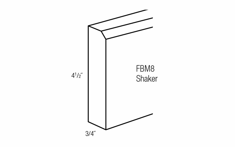 FBM8-S: Shaker Base Molding: Essex RTA Kitchen Cabinet
